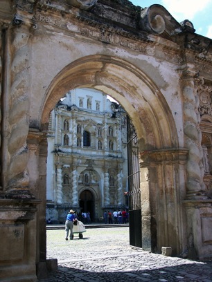 Antigua church plaza