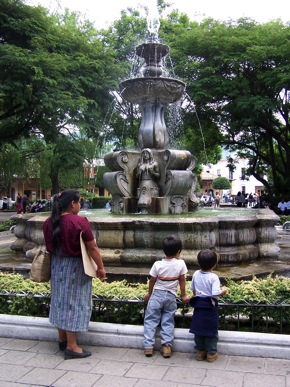 Antigua fountain &#38; family