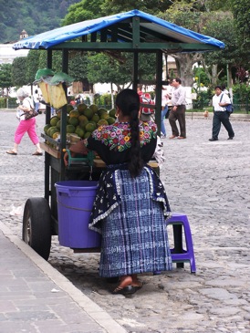 Antigua woman with cart