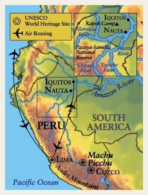 pacaya samiria cruise map
