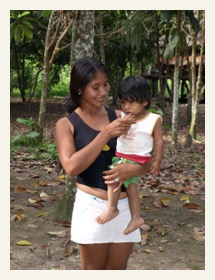 amazon village tour woman and child