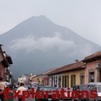 Antigua street with volcano_WM